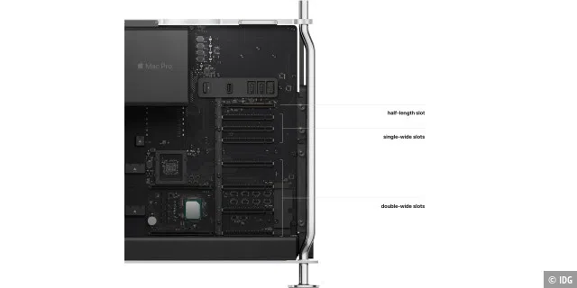 Der neue Mac Pro kann mittels Modulen erweitert werden – auch um Festplatten.