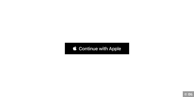 Sieht man diesen Button, kann man sich über Apple bei Webdiensten und Apps anmelden.