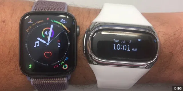 Uhrenvergleich: Wie schlank und elegant die Apple Watch doch ist. Und so umfassend informativ.