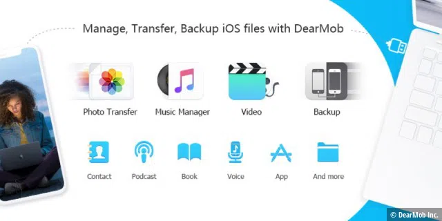 Verwalten, transferieren und erstellen Sie Backups Ihrer iOS-Daten mit dem DearMob iPhone Manager.
