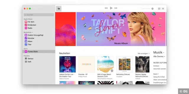 Musik, Apple TV und Bücher haben jetzt eigene Stores – die App Podcasts voerst nicht.