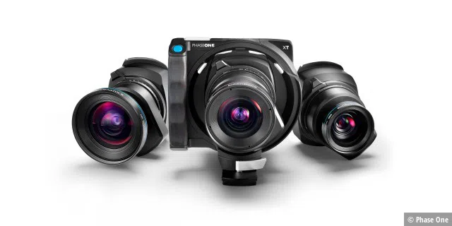 Das Phase One XT Kamerasystem startet mit drie Festbrennweiten-Objektive.