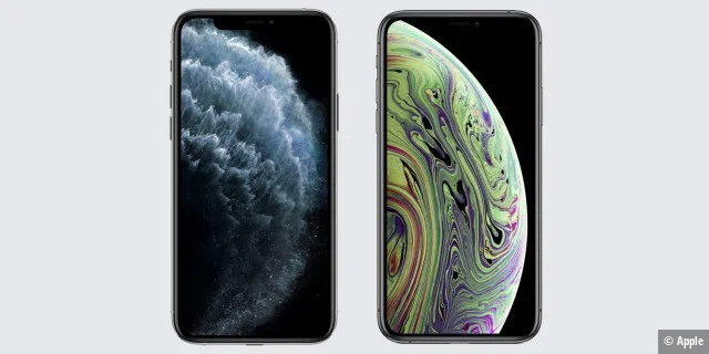 Die Vorderseite des iPhone 11 Pro (links) und iPhone XS (rechts) sehen sich zum Verwechseln ähnlich