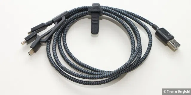 Ein perfektes Kabel für Unterwegs: Robust und mit einem tollen Kabelbinder.