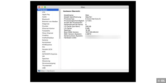 In den Systeminformationen von macOS erfahren Sie welche Ausstattung Ihr Mac hat.