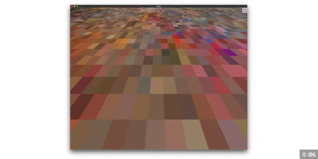 Auch auf dem Mac geht es flott – diesen Pixelteppich bekamen wir nur kurz zu sehen.