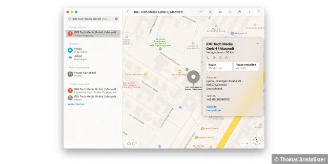 Die neue Karten-App hat Apple mit Mac Catalyst von iOS auf dem Mac portiert.