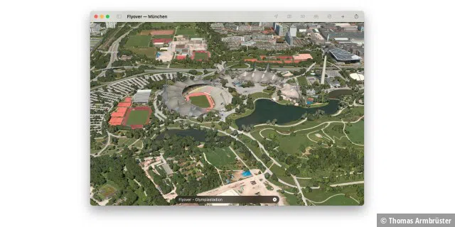 Die 3D-Übersicht über einige Großstädte wie München gibt es auch in der neuen Karten-App.