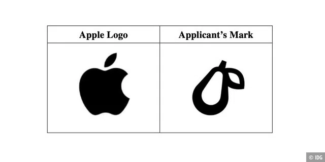 Die beiden Symbole sollen nach Meinung von Apple zu ähnlich sein.