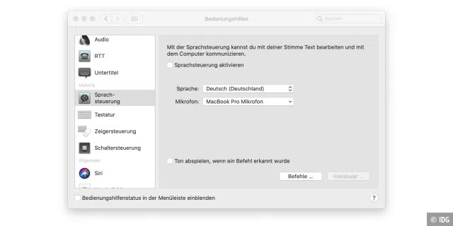 Der Mac lässt sich in deutscher Sprache steuern.