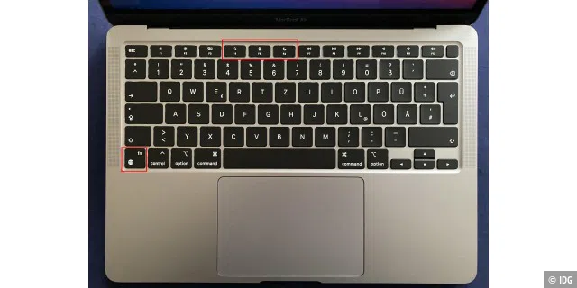 Nur an den drei neuen Funktionstasten und dem Globussymbol auf der Taste fn ist das M1-MacBook Air vom Vorgänger zu unterscheiden.