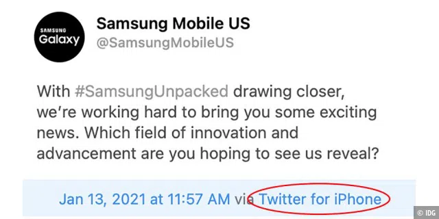Samsung auf Twitter