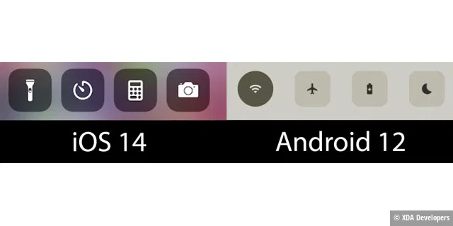 Android 12 vs. iOS 14
