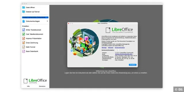 LibreOffice 7.1 können Sie auf der Webseite der Entwickler herunterladen.