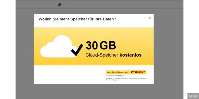 Die Deutsche Post bietet 30 GB kostenlosen Datenspeicher.