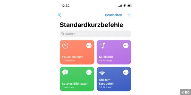 Musikquiz in der Kurzbefehle-App