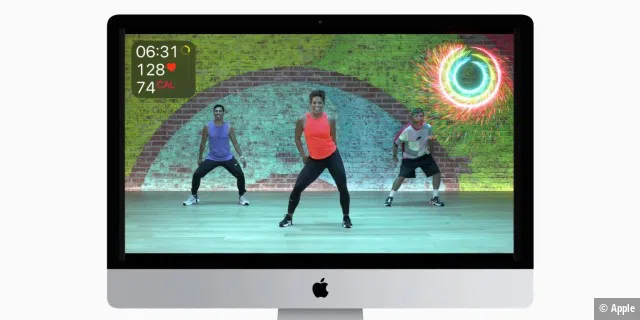 Apple Fitness+ auf einem iMac mach Sinn, wenn man darüber nachdenkt.