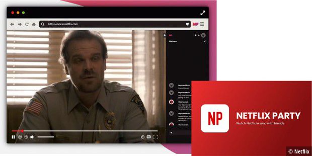 Netflix-”Party” mit Online-Freunden per Chrome-Erweiterung.