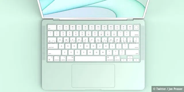 Ein Mint-grünes MacBook Air