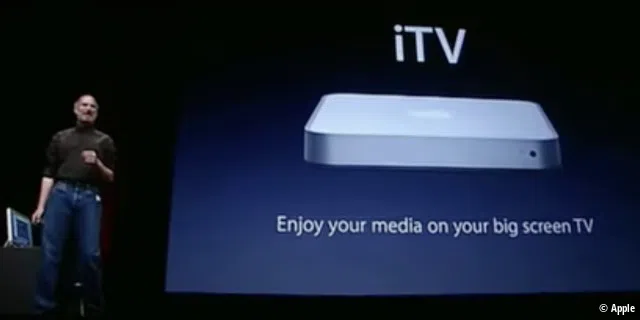 Steve Jobs bei der Vorstellung des Apple TV, damals noch iTV (2006)