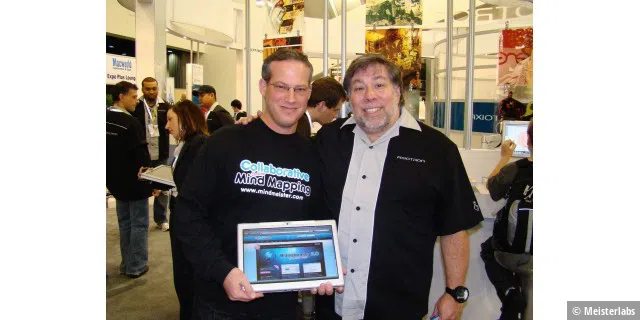Eine Legende auf der WWDC. Rechts im Bild: Steve Wozniak