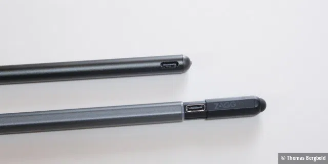 Die Stifte von Ugreen und Zagg werden über einen USB-C-Anschluss geladen.