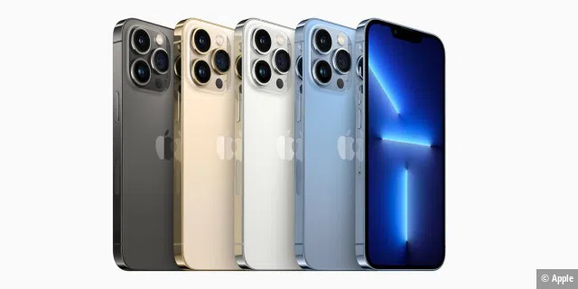 Alle Farben des iPhone 13 Pro (Max): Graphit, Gold, Silber und Sierrablau