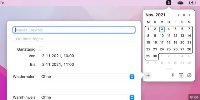 Kalender in macOS erweitern.
