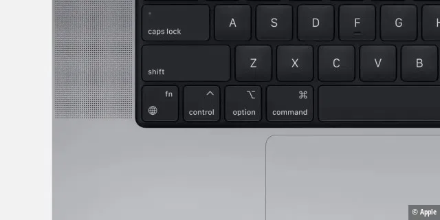 Weltkugel-Icon auf der Macbook-Tastatur