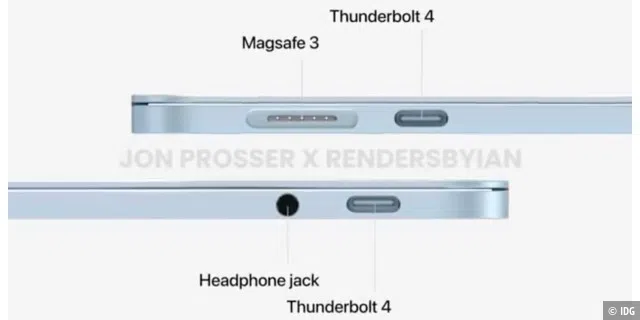 Das Macbook Air soll extrem dünn werden. Es könnte zwei Thunderbolt-Ports bekommen.
