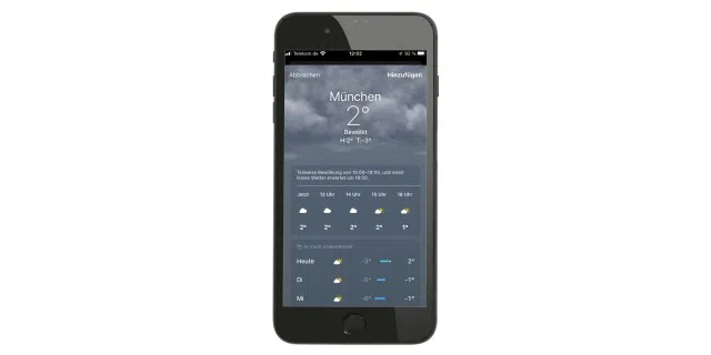 Das iPhone bringt eine native Wetter-App mit