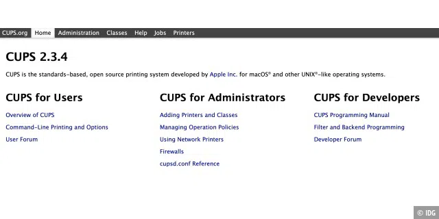 Mit dem Common Unix Printing System (CUPS) können Sie in macOS im Webbrowser erweiterte Einstellungen für Drucker vornehmen, mit denen Sie zahlreiche Probleme beheben können.