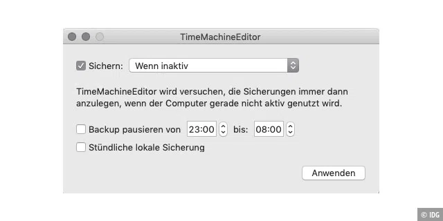 Mit dem TimeMachineEditor lässt sich Time Machine in macOS anpassen.