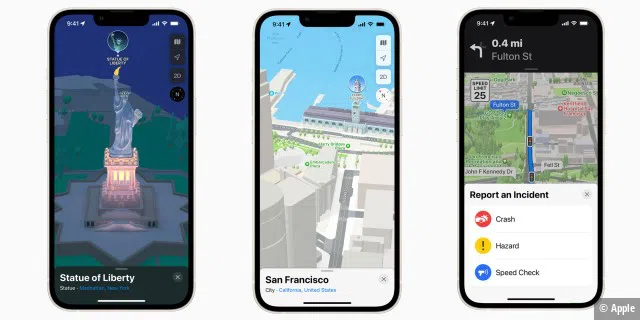 Die 3D-Ansicht in Apple Maps ist derzeit nur in einigen Städten weltweit verfügbar.