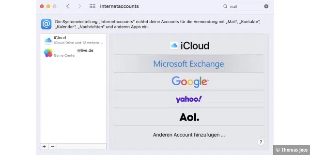 In Apple Mail sind Funktionen zur Anbindung von lokalen Exchange-Servern und zur Verbindung mit Exchange Online integriert.