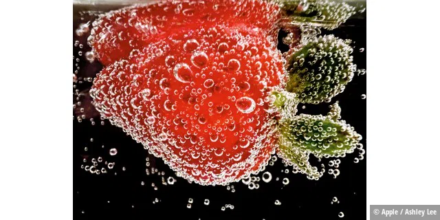 Erdbeere in Soda