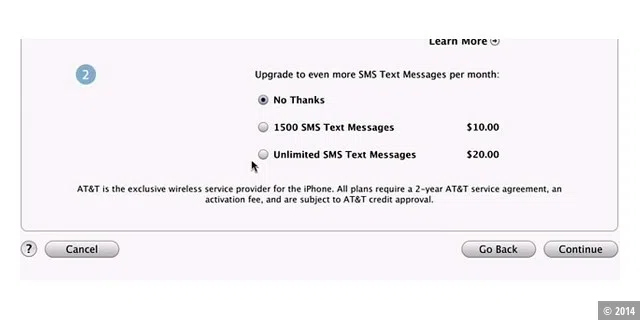 SMS-Upgrades per iTunes