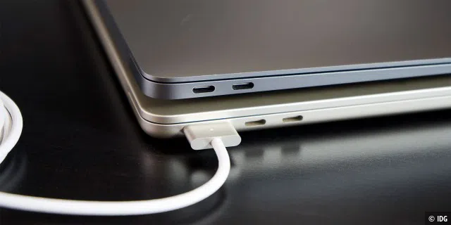 Wie beim alten Macbook Air gibt es nur zwei USB 4 / Thunderbolt-Ports, aber dank Magsafe sind jetzt immer beide frei