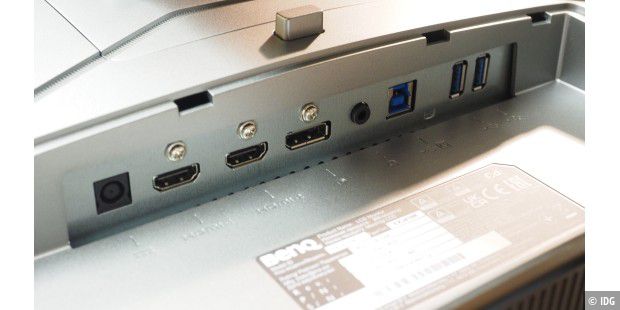 Benq Mobiuz EX3415R: 2 x HDMI-, 1 x Displayport-Eingänge plus USB-Ausgänge