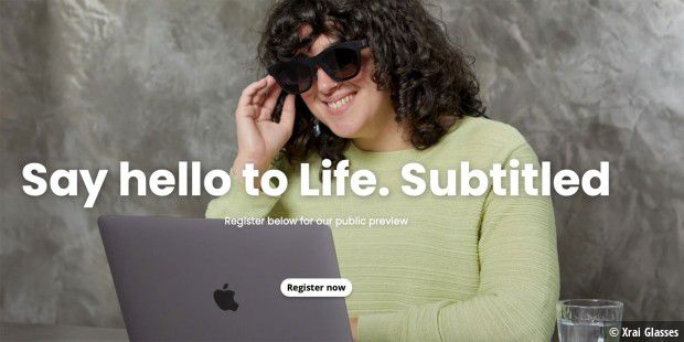 Live-Untertitel nicht auf dem Mac, sondern in der Brille.